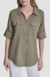 Dkny Short Sleeve Roll Tab Shirt In Green