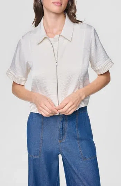 Dkny Short Sleeve Satin Jacket In White