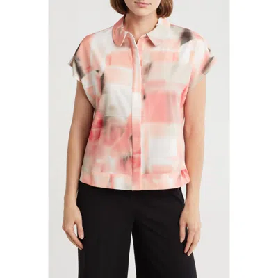 Dkny Short Sleeve Stretch Woven Button-up Shirt