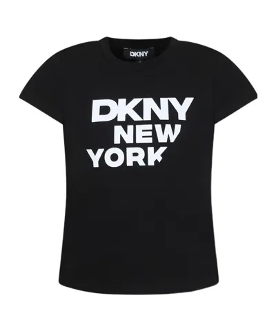 Dkny Kids' Short Sleeve T-shirt In Black