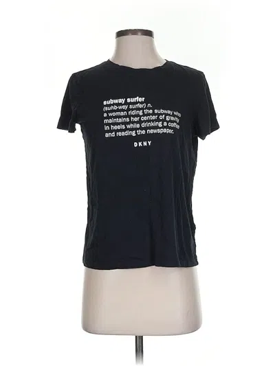 Pre-owned Dkny Short Sleeve T-shirt In Black