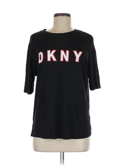 Pre-owned Dkny Short Sleeve T-shirt In Black