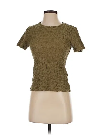 Pre-owned Dkny Short Sleeve T-shirt In Brown