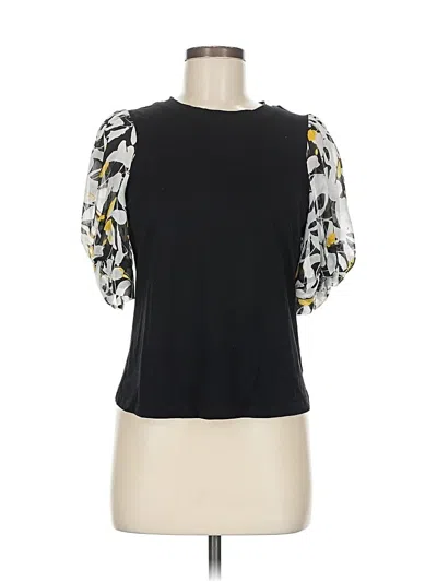 Pre-owned Dkny Short Sleeve Top Black Cold Shoulder Neckline Tops