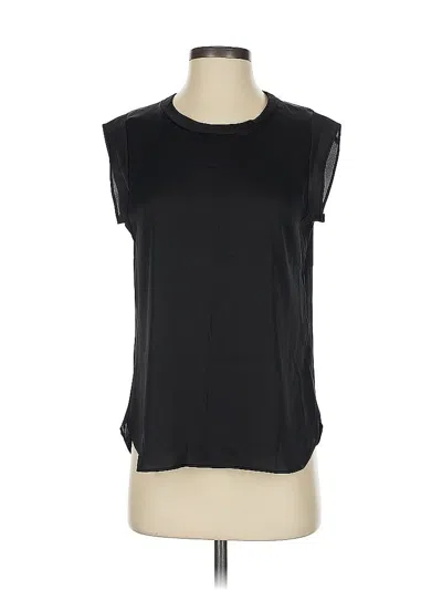 Pre-owned Dkny Short Sleeve Top Black Crew Neck Tops