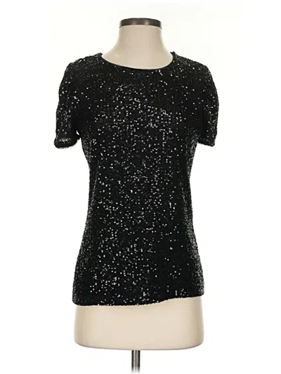Pre-owned Dkny Short Sleeve Top Black Crew Neck Tops