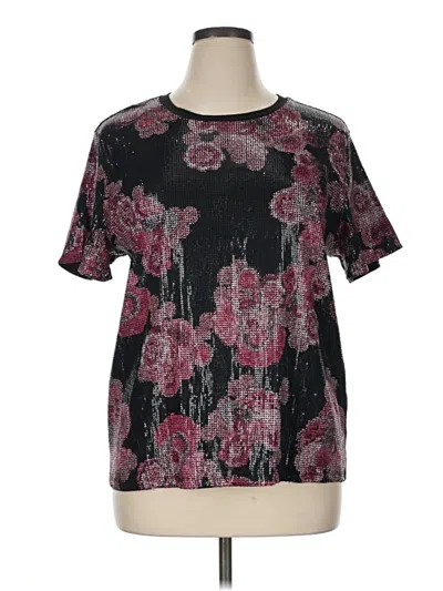 Pre-owned Dkny Short Sleeve Top Black Crew Neck Tops