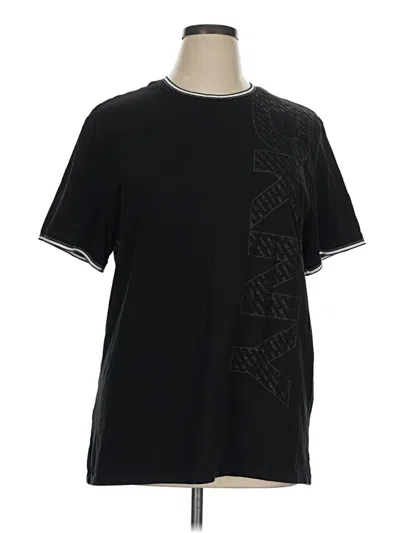 Pre-owned Dkny Short Sleeve Top Black Crew Neck Tops