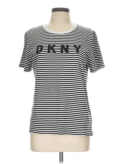 Pre-owned Dkny Short Sleeve Top Black Crew Neck Tops