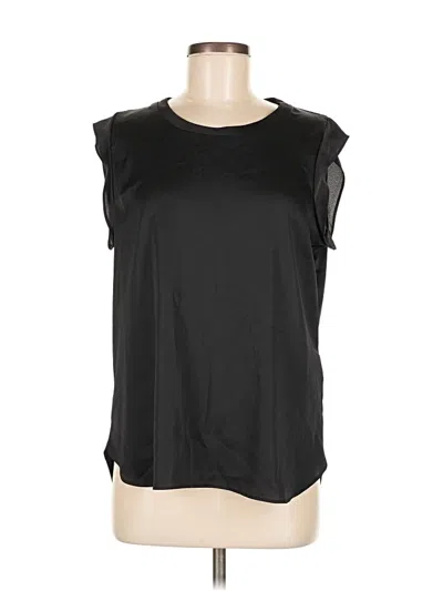 Pre-owned Dkny Short Sleeve Top Black Keyhole Neckline Tops