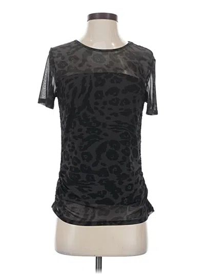 Pre-owned Dkny Short Sleeve Top Black Keyhole Neckline Tops