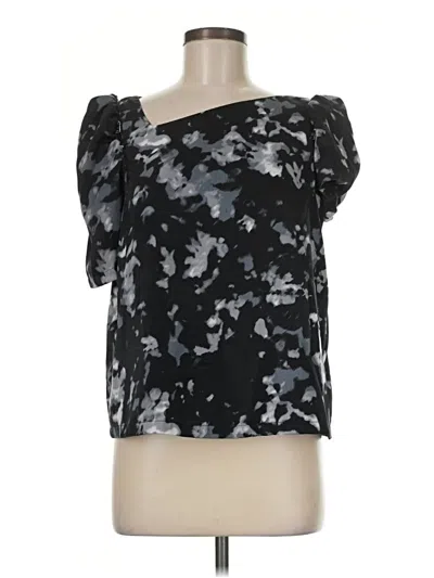 Pre-owned Dkny Short Sleeve Top Black One Shoulder Neckline Tops