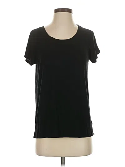 Pre-owned Dkny Short Sleeve Top Black Scoop Neck Tops