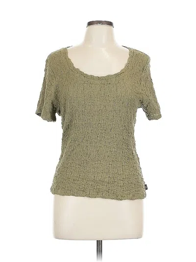 Pre-owned Dkny Short Sleeve Top Green Scoop Neck Tops