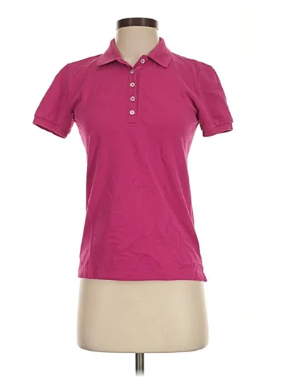 Pre-owned Dkny Short Sleeve Top Pink Collared Neckline Tops