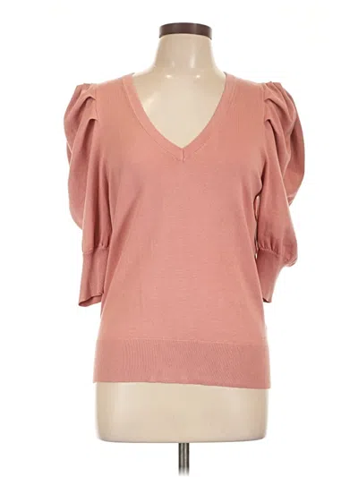 Pre-owned Dkny Short Sleeve Top Pink Sweetheart Neckline Tops