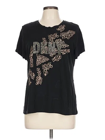 Pre-owned Dkny Short Sleeve T-shirt In Black
