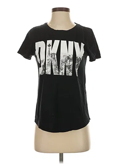 Pre-owned Dkny Short Sleeve T-shirt In Black