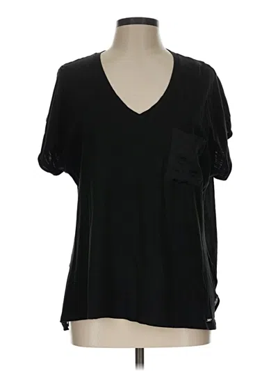 Pre-owned Dkny Short Sleeve T-shirt In Black