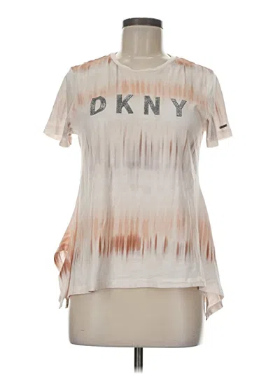 Pre-owned Dkny Short Sleeve T-shirt In Brown