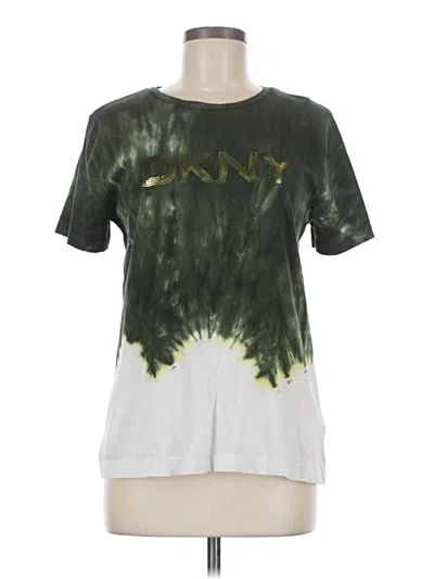 Pre-owned Dkny Short Sleeve T-shirt In Green
