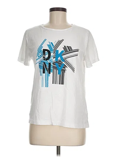 Pre-owned Dkny Short Sleeve T-shirt In White