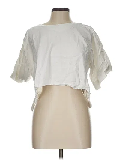 Pre-owned Dkny Short Sleeve T-shirt In White