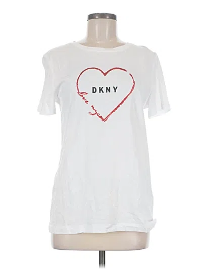 Pre-owned Dkny Short Sleeve T-shirt In White