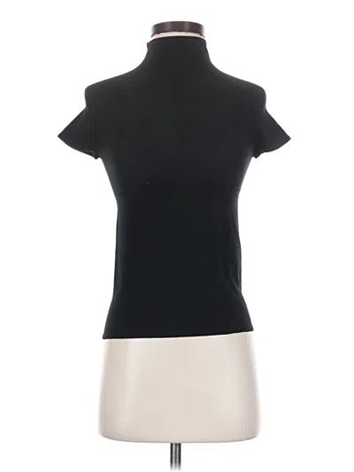 Pre-owned Dkny Short Sleeve Turtleneck In Black