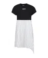 Dkny Short-sleeved Striped Dress In White