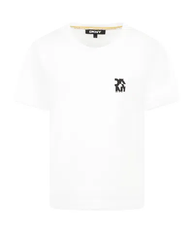 Dkny Kids' Short-sleeved T-shirt In White