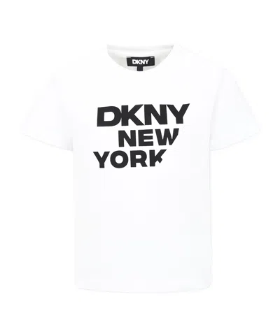 Dkny Kids' Short-sleeved T-shirt In White