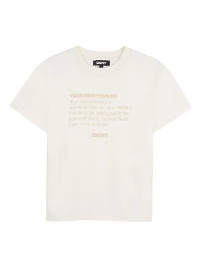 Dkny Kids' Short-sleeves T-shirt In White