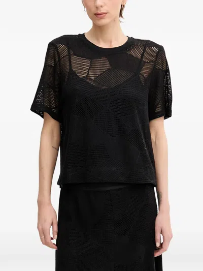 Dkny Short-sleeve Blouse In Black