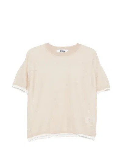 Dkny Short-sleeve Top In Neutral