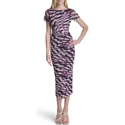 Dkny Side Knot Midi Dress In Purple
