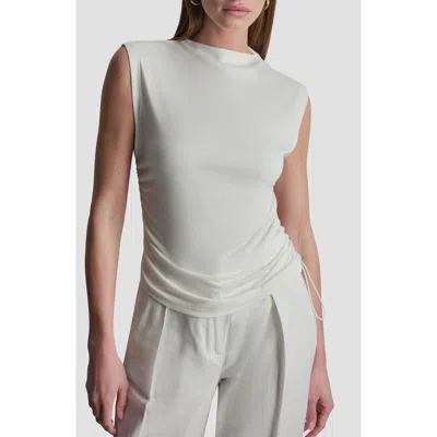 Dkny Side Ruched Knit Top In White