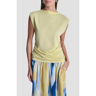 Dkny Side Ruched Knit Top In Yellow