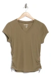 Dkny Side Ruched Tech T-shirt In Green