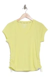 Dkny Side Ruched Tech T-shirt In Citrus