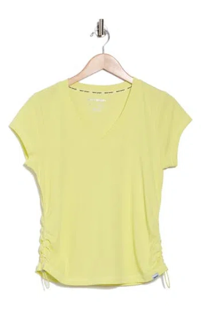 Dkny Side Ruched Tech T-shirt In Citrus
