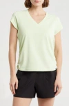 Dkny Side Ruched Tech T-shirt In Iced Pear