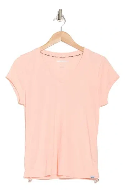 Dkny Side Ruched Tech T-shirt In Tropical Peach