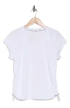 Dkny Side Ruched Tech T-shirt In White