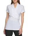 Dkny Cowl Neck Side Ruched Top