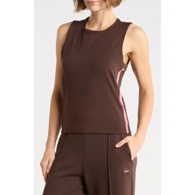 Dkny Side Stripe Crewneck Tank In Blue