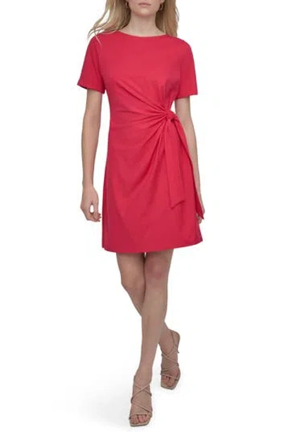 Dkny Side Tie A-line Dress In Lipstick