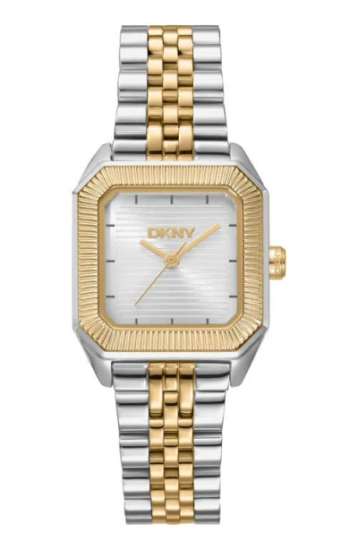 Dkny Signature Shape Tank Bracelet Watch, 27mm X 34mm In Brown