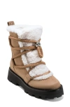 Dkny Signe Faux Shearling Lug Sole Bootie In Brown
