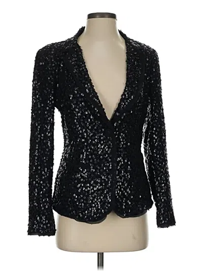 Pre-owned Dkny Silk Blazer Jacket In Black